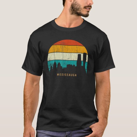  Retro Style Canada Skyline Cityscape Missi T-shirt (Voorkant)