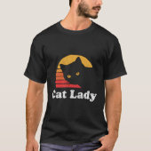  Retro Style Cat Lady 80's Hoodie T-shirt (Voorkant)