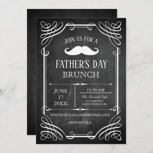 Retro Style Chalkboard Vaderdag Kaart (Voorkant / Achterkant)