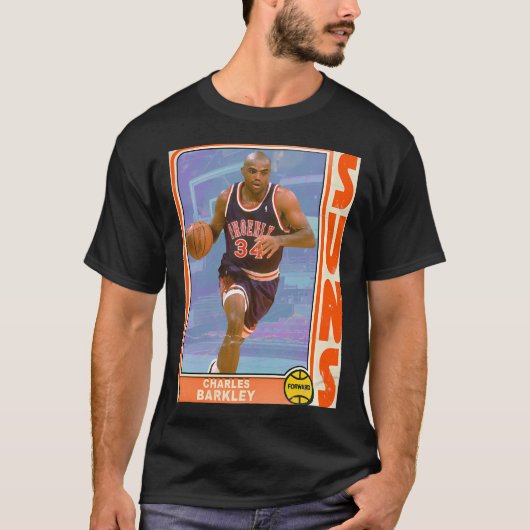 Retro Style Charles Barkley Trading Kaart T-shirt (Voorkant)
