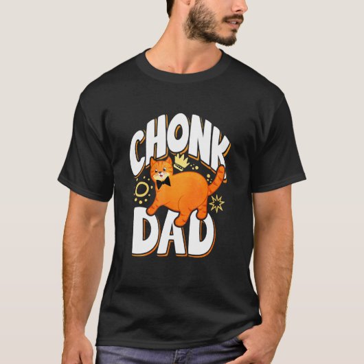 Retro Style Chonk Dad Cat T-shirt (Voorkant)