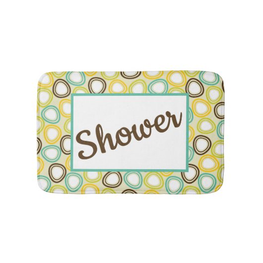 Retro-Style Circle Pattern Customizable Badmat (Voorkant)