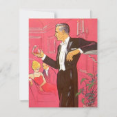 Retro Style Cocktail Party Bar Invitation Dinner Kaart (Voorkant)