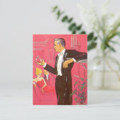 Retro Style Cocktail Party Bar Invitation Dinner Kaart (Staand voorkant)