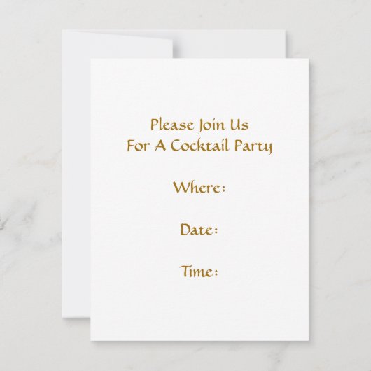 Retro Style Cocktail Party Bar Invitation Dinner Kaart (Achterkant)