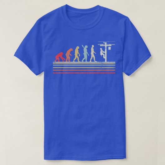 Retro Style Cool Evolution of Lineman Electricia T-shirt (Design voorkant)