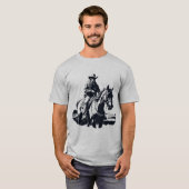 Retro Style Cowboy Man op paardrijden T-shirt (Voorkant volledig)