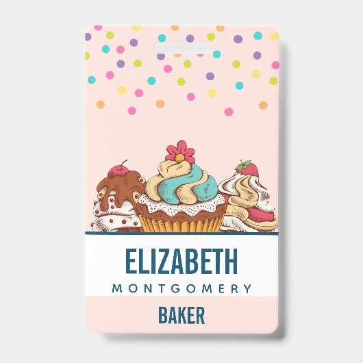 Retro Style Cupcakes Sweet Dessert Badge (Voorkant)