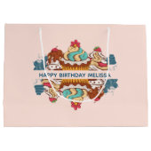 Retro Style Cupcakes Sweet Dessert Birthday Groot Cadeauzakje (Achterkant)