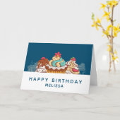 Retro Style Cupcakes Sweet Dessert Birthday Kaart (Gele Bloem)