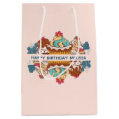 Retro Style Cupcakes Sweet Dessert Birthday Medium Cadeauzakje (Voorkant)