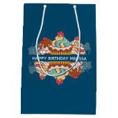 Retro Style Cupcakes Sweet Dessert Birthday Medium Cadeauzakje (Achterkant)