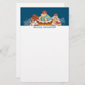 Retro Style Cupcakes Sweet Dessert Briefpapier (Voorkant / Achterkant)