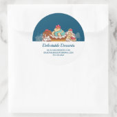 Retro Style Cupcakes Sweet Dessert Business Ronde Sticker (Tas)