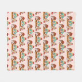 Retro Style Cupcakes Sweet Dessert Fleece Deken (Voorkant (Horizontaal))