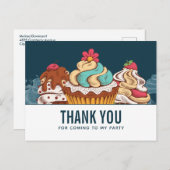 Retro Style Cupcakes Sweet Dessert Hartelijk dank Briefkaart (Voorkant / Achterkant)