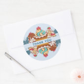 Retro Style Cupcakes Sweet Dessert Hartelijk dank Ronde Sticker (Envelop)