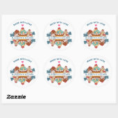 Retro Style Cupcakes Sweet Dessert Kitchen Ronde Sticker (Vel)