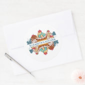 Retro Style Cupcakes Sweet Dessert Kitchen Ronde Sticker (Envelop)