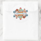 Retro Style Cupcakes Sweet Dessert Kitchen Ronde Sticker (Tas)