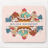 Retro Style Cupcakes Sweet Dessert Muismat (Voorkant)