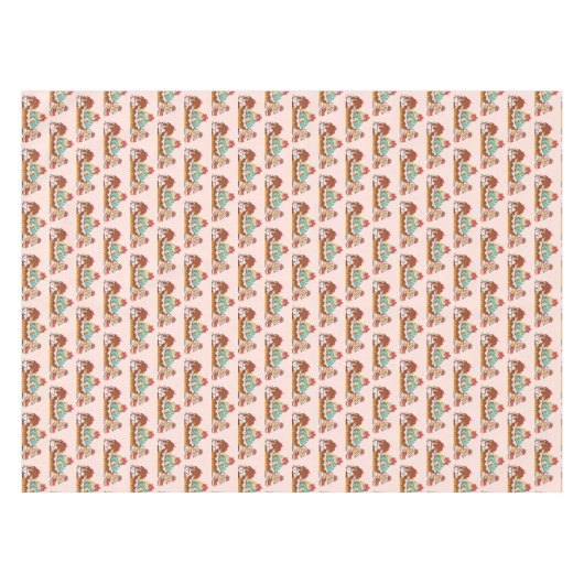 Retro Style Cupcakes Sweet Dessert Patroon Tafelkleed (Voorkant (Horizontaal))