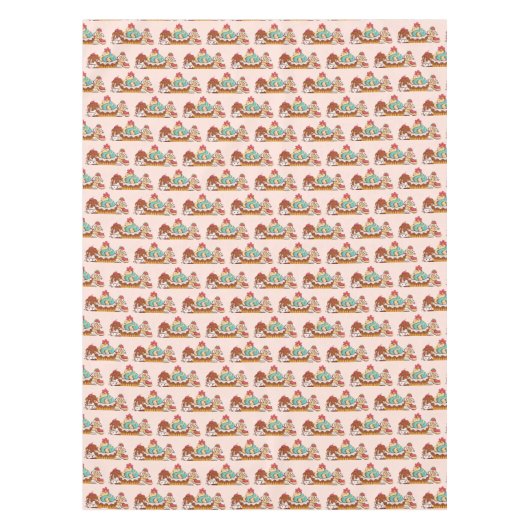 Retro Style Cupcakes Sweet Dessert Patroon Tafelkleed (Voorkant)