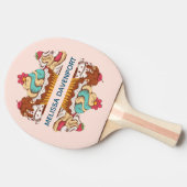 Retro Style Cupcakes Sweet Dessert Patroon Tafeltennisbatje (Zijkant)