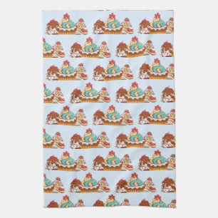 Retro Style Cupcakes Sweet Dessert Patroon Theedoek