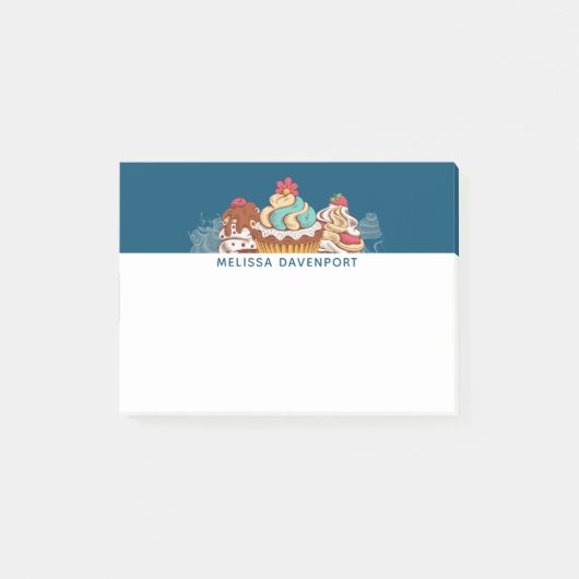 Retro Style Cupcakes Sweet Dessert Post-it® Notes (Voorkant)