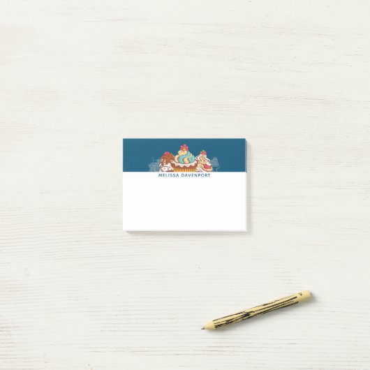 Retro Style Cupcakes Sweet Dessert Post-it® Notes (Op bureau)