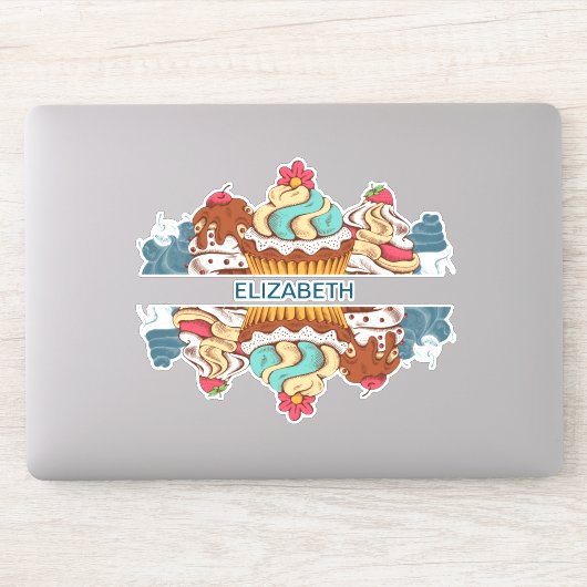 Retro Style Cupcakes Sweet Dessert Sticker (Computer)