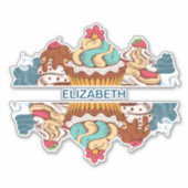 Retro Style Cupcakes Sweet Dessert Sticker (Voorkant)