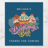 Retro Style Cupcakes Sweet Dessert Wijn Etiket (Enkel label)