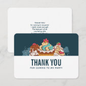 Retro Style Cupcakes Sweet Treates Dank je Bedankkaart (Voorkant / Achterkant)