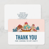 Retro Style Cupcakes Sweet Treates Dank je Bedankkaart (Voorkant / Achterkant)