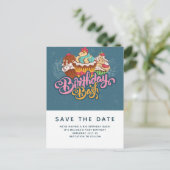 Retro Style Cupcakes Zoet Dessert Sla de datum op Briefkaart (Staand voorkant)