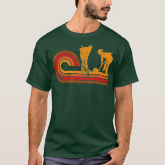 Retro Style Curlers Silhouette Curling -gigapixel- T-shirt
