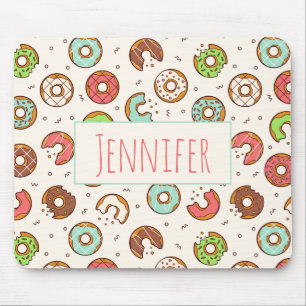 Retro Style Cute Colorful Donut Patroon Muismat