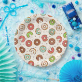 Retro Style Cute Colorful Donut Patroon Papieren Bordje (Feest)