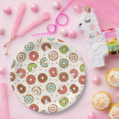 Retro Style Cute Colorful Donut Patroon Papieren Bordje (Feest)
