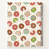 Retro Style Cute Colorful Donut Pattern Monogram Notitieboek (Achterkant)