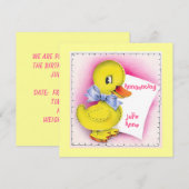 Retro Style Cute Speelgoed Duck Baby Birth Annound Kaart (Voorkant / Achterkant)
