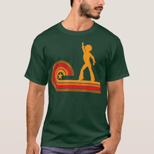 Retro Style Disco Dancer Silhouette Disco uit 1970 T-shirt (Voorkant)