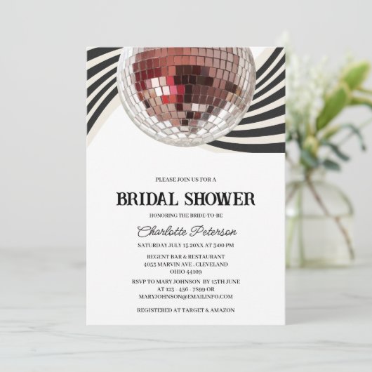 Retro Style Disco-Vrijgezellenfeest Kaart (Staand voorkant)