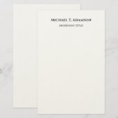 Retro Style Elegant Plain Simple Black & White Briefpapier (Voorkant / Achterkant)