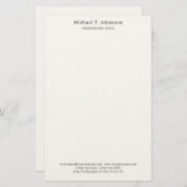 Retro Style Elegant Plain Simple White Briefpapier (Voorkant / Achterkant)