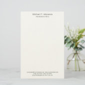 Retro Style Elegant Plain Simple White Briefpapier (Staand voorkant)