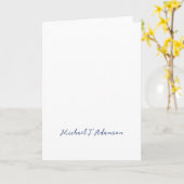 Retro Style Elegant Plain White Calligraphy Name Kaart (Gele Bloem)