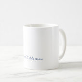 Retro Style Elegant Plain White Calligraphy Name Koffiemok (Voorkant rechts)
